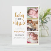 3枚の写真で赤ちゃんの誕生をお知らせ 寒いね! シーズンカード (スタンド正面)