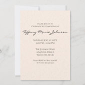 3枚の写真で飾る卒業パーティーの偽エクリュ色の和紙風フォトフレーム 招待状 (裏面)