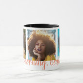 3枚の写真とカスタム文字コーヒーマグ マグカップ (中央)