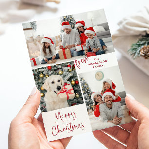 3枚の写真とタイポグラフィのメモダンリークリスマス シーズンカード