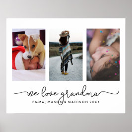 3枚の写真とタイポグラフィ |私たちはおばあちゃんを愛している ポスター