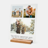 3枚の写真とパーソナライズされた引用文を作成 アクリルサイン (傾斜)