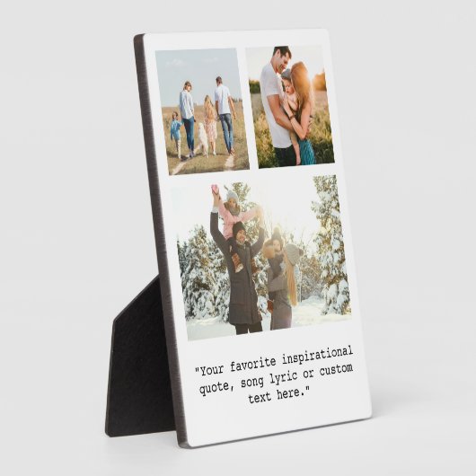 3枚の写真とパーソナライズされた引用文を作成 フォトプラーク (側面)