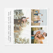 3枚の写真とパーソナライズされた引用文を作成 フリースブランケット (正面(横))