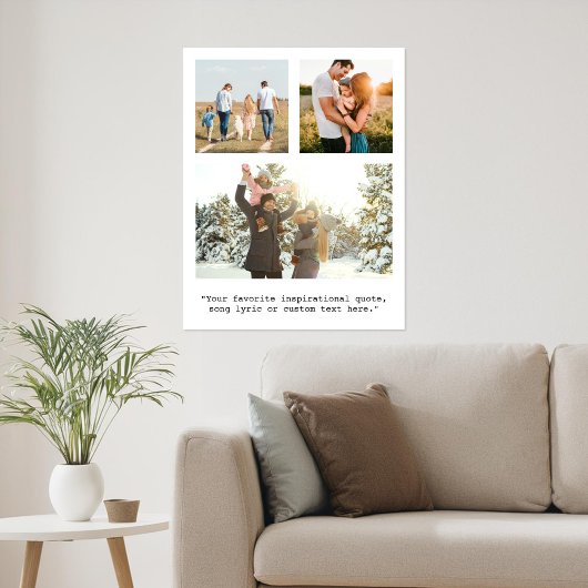 3枚の写真とパーソナライズされた引用文を作成 ポスター