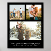 3枚の写真とパーソナライズされた引用文を作成 ポスター (正面)