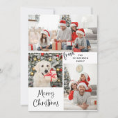 3枚の写真とモダンタイポグラフィメリークリスマス シーズンカード (正面)