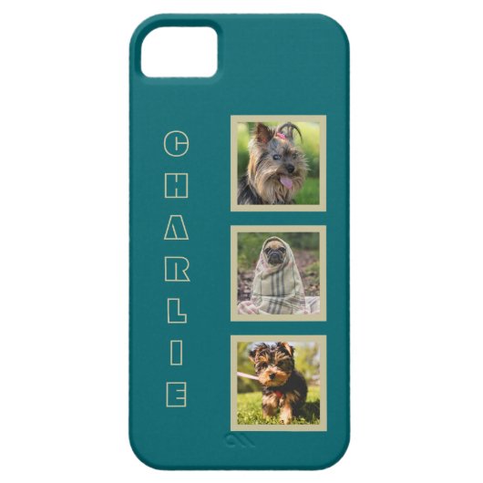 3枚の写真と名前をカスタムするの電話ケース Case-Mate iPhoneケース (裏面)