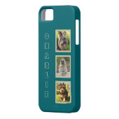 3枚の写真と名前をカスタムするの電話ケース Case-Mate iPhoneケース (裏面左)