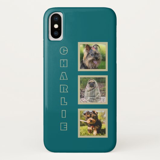 3枚の写真と名前をカスタムするの電話ケース Case-Mate iPhoneケース (裏面)
