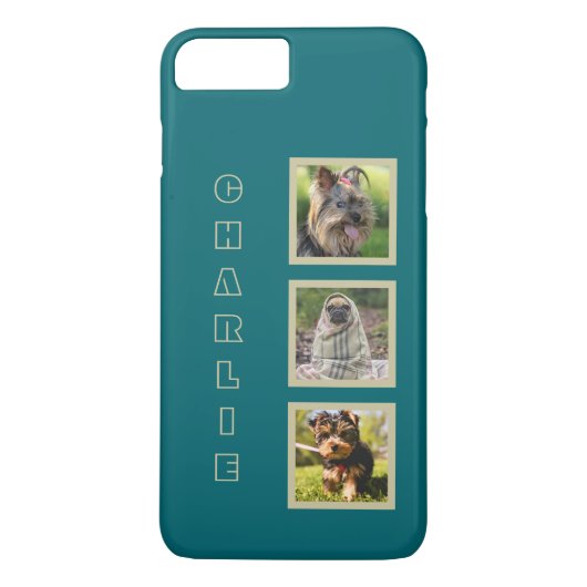 3枚の写真と名前をカスタムするの電話ケース Case-Mate iPhoneケース (裏面)
