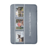 3枚の写真と文字カスタムバスマット バスマット (正面縦)