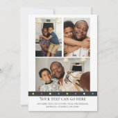 3枚の写真と斑点のあるドットバックテンプレート カード (正面)