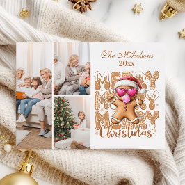 3枚の写真のかわいいジンジャーブレッド クリスマス