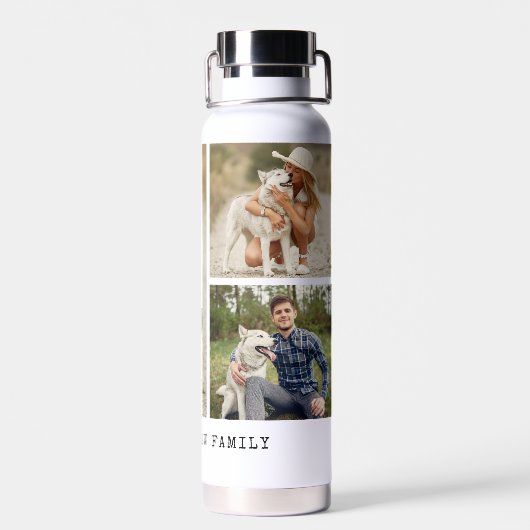 3枚の写真のギャラリパーソナライズされたー ウォーターボトル (背面)