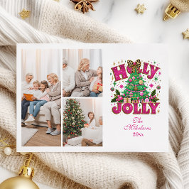 3枚の写真のギラギラヒョウ柄リボンのクリスマス シーズンカード