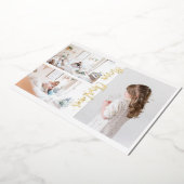 3枚の写真のクリスマス金ゴールドフォトカード 箔シーズンカード (回転した状態)