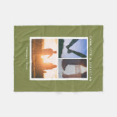 3枚の写真のコラージュパーソナライズされた フリースブランケット (正面(横))