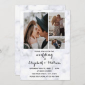 3枚の写真のコラージュ感動的結婚ズ 招待状 (正面/裏面)