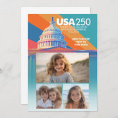 3枚の写真のコラージュ - アメリカ250周年 キャピトルドーム 招待状 (正面/裏面)