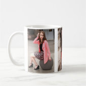 3枚の写真のパーソナライズされたマグカップ コーヒーマグカップ (左)