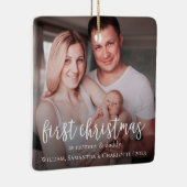 3枚の写真の初めてのクリスマス セラミックオーナメント (右)