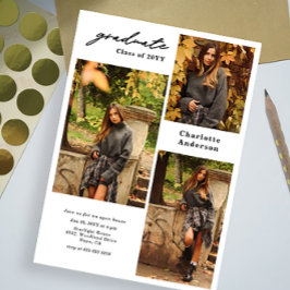 3枚の写真の卒業表モダン示を追加