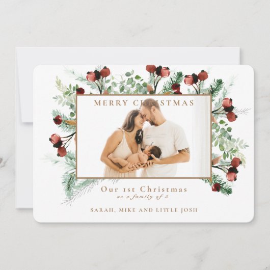 3枚の写真の家族としての私たちの最初のクリスマス (正面)