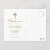 3枚の写真の花のクロス　初聖体拝領　ブッシュピンク ポストカード (裏面)