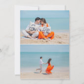 3枚の写真の花飾り付きアンパサンド 結婚します 招待状 (裏面)