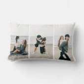3枚の写真の追加装飾用クッション ランバークッション (正面)