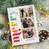 3枚の写真の非常にメリークリスマスギャラリー シーズンカード