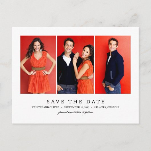 3枚の写真をクリーニング日付はがきを保存 案内ポストカード (正面)