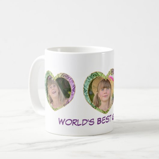 3枚の写真をハートコーヒーマグ コーヒーマグカップ (正面左)