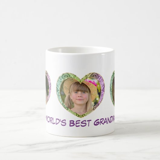 3枚の写真をハートコーヒーマグ コーヒーマグカップ (中央)