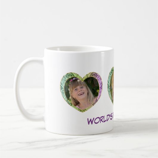 3枚の写真をハートコーヒーマグ コーヒーマグカップ (左)