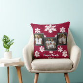 3枚の写真をパーソナライズしたクリスマス応援雪 クッション (椅子)