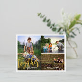 3枚の写真を一緒に楽しむ 箔シーズンポストカード (立ち正面)