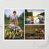 3枚の写真を一緒に楽しむ 箔シーズンポストカード (正面)