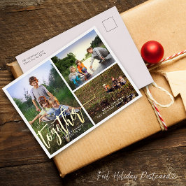 3枚の写真を一緒に楽しむ 箔シーズンポストカード