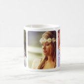 3枚の写真を丸めたテンプレートマグカップ コーヒーマグカップ (中央)