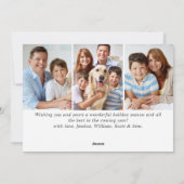 3枚の写真を使ったエレガントなポインセチアのクリスマスグリーティング シーズンカード (裏面)