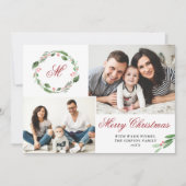 3枚の写真を使ったクリスマスカード シーズンカード (正面)