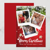 3枚の写真を使ったクリスマスカード シーズンカード (正面/裏面)