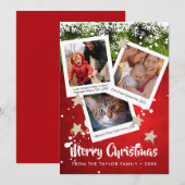 3枚の写真を使ったクリスマスカード メリークリスマス シーズンカード (正面/裏面)
