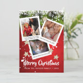 3枚の写真を使ったクリスマスカード メリークリスマス シーズンカード (スタンド正面)