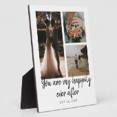 3枚の写真を使ったコラージュの結婚記念日の引用 フォトプラーク (側面)