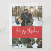 3枚の写真を使ったミニマルでモダンなホリデーカード シーズンカード (正面)