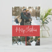 3枚の写真を使ったミニマルでモダンなホリデーカード シーズンカード (スタンド正面)