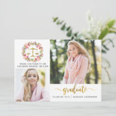 3枚の写真を使った法科大学院卒業式の花の発表 招待状 (スタンド正面)